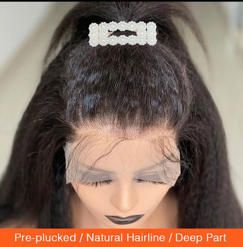 Kinky straight lace wig 13*4 human hair